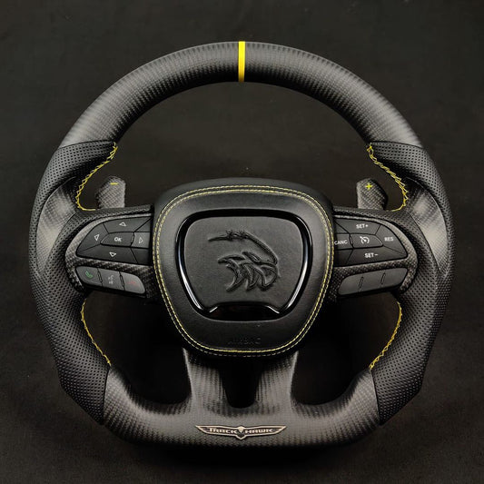 2015+ Dodge Charger/Challenger/Durango/WK2 Jeep SRT/Trackhawk Carbon Fiber Steering Wheel