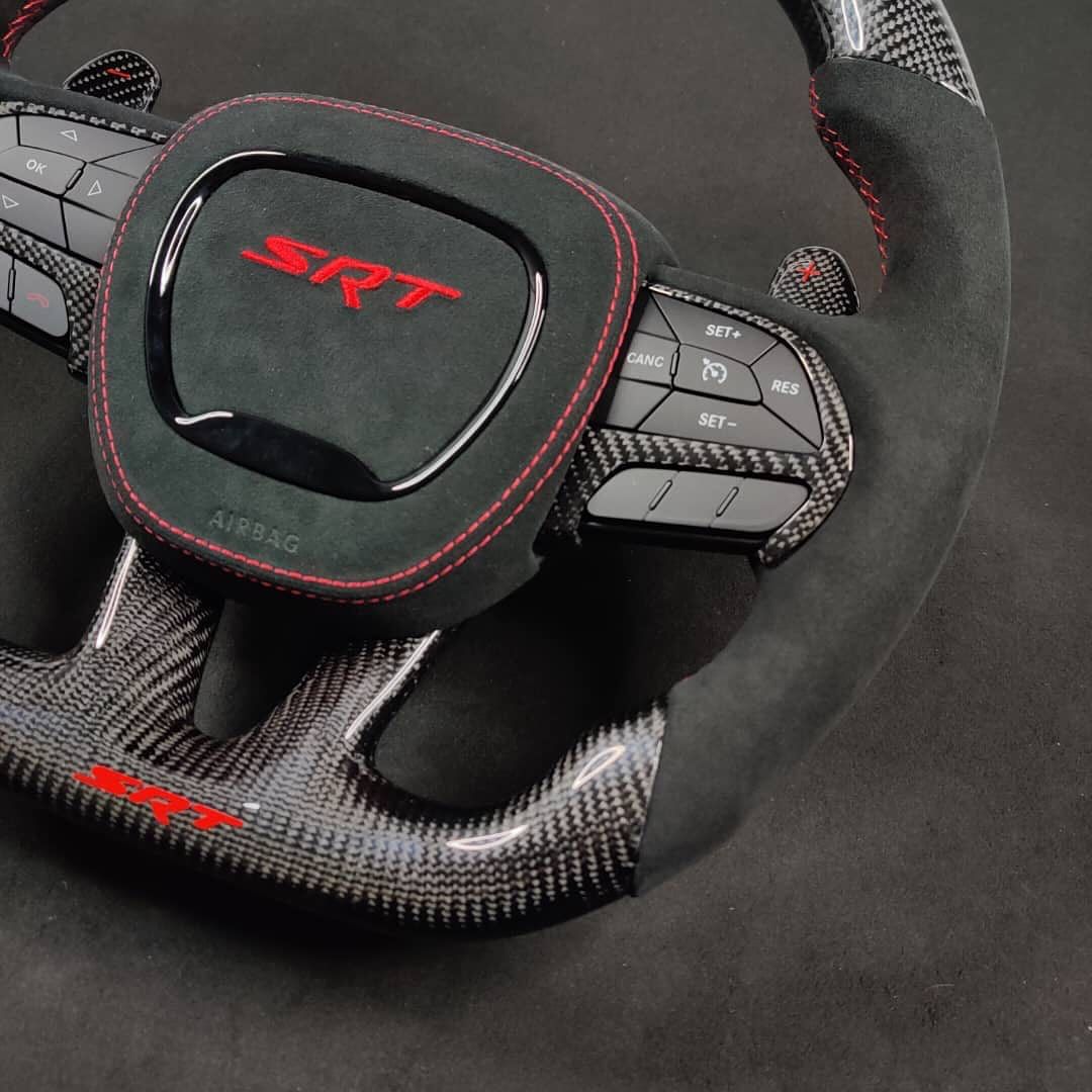 2015+ Dodge Charger/Challenger/Durango/WK2 Jeep SRT/Trackhawk Carbon Fiber Steering Wheel