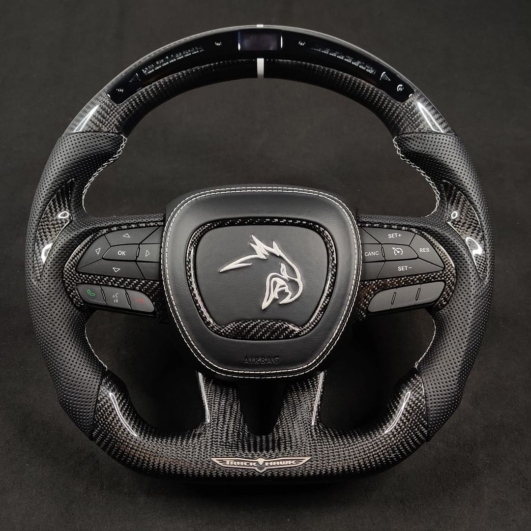 2015+ Dodge Charger/Challenger/Durango/WK2 Jeep SRT/Trackhawk Carbon Fiber Steering Wheel