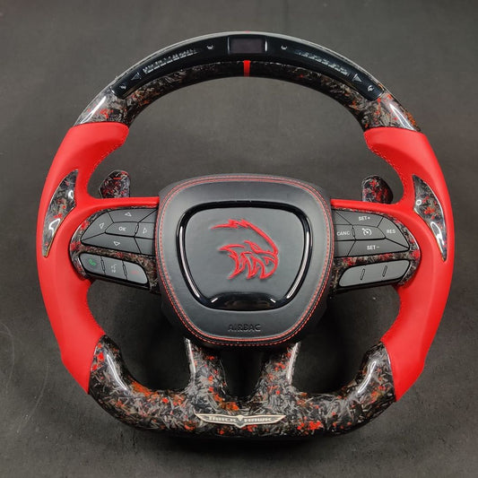 2015+ Dodge Charger/Challenger/Durango/WK2 Jeep SRT/Trackhawk Carbon Fiber Steering Wheel